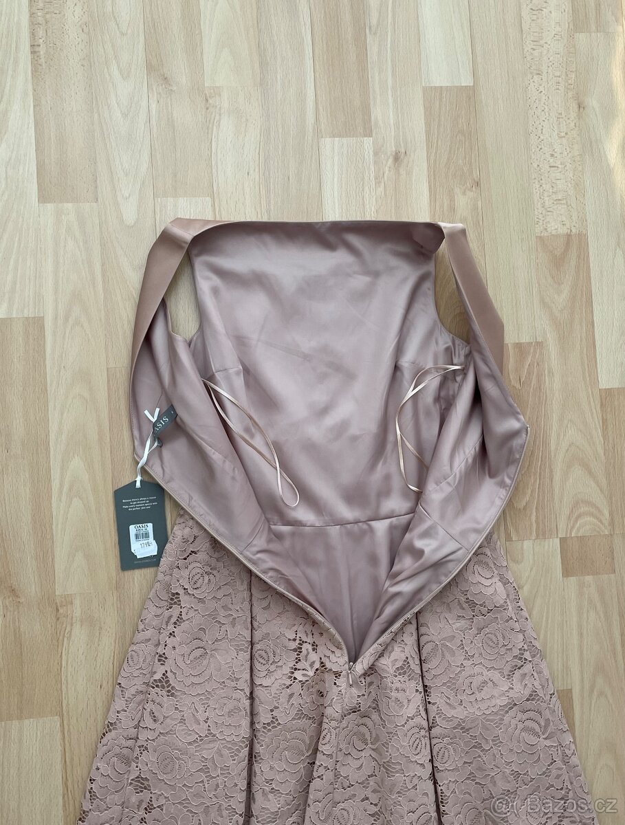 Nové béžové šaty Oasis vel. XS - 11