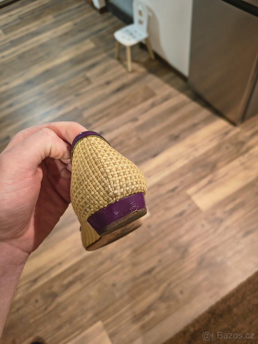 PRADA Raffia Colorblock Baleríny - Velikost 40 - 11