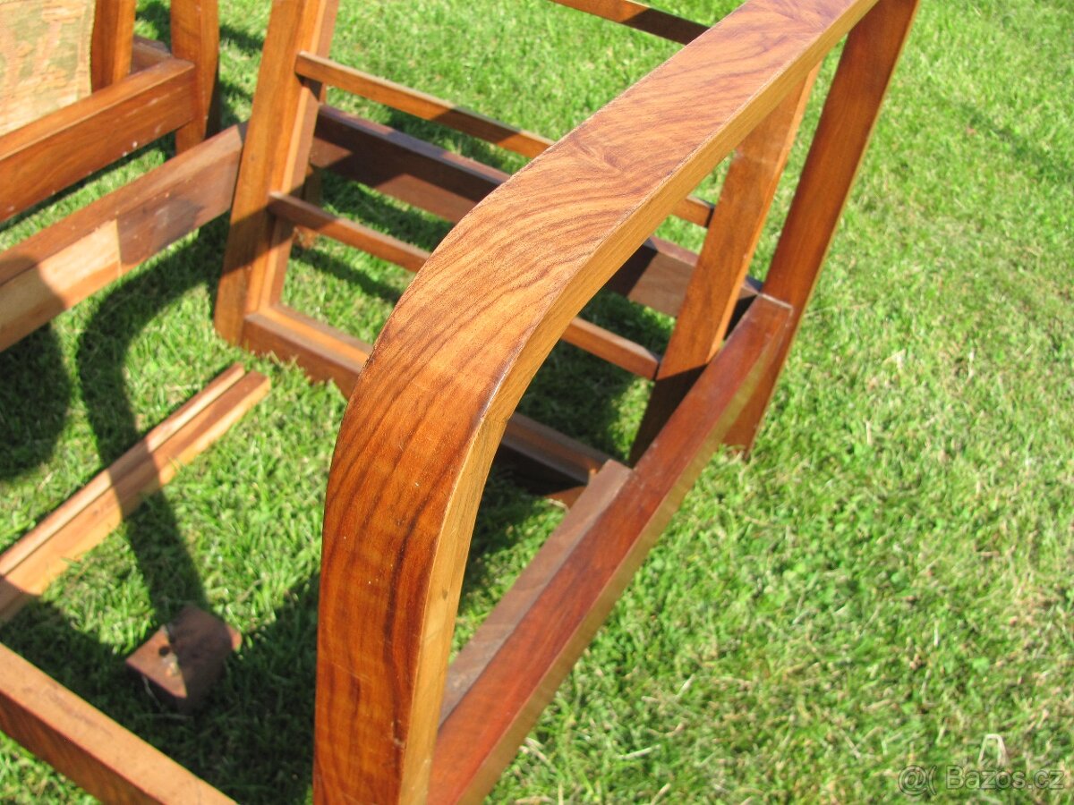 Polohovací křeslo Art Deco / 2ks / Halabala ? - 11