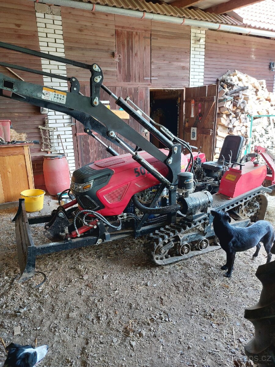 traktor pásový+bagr přední radlice rotavator nakladač - 11