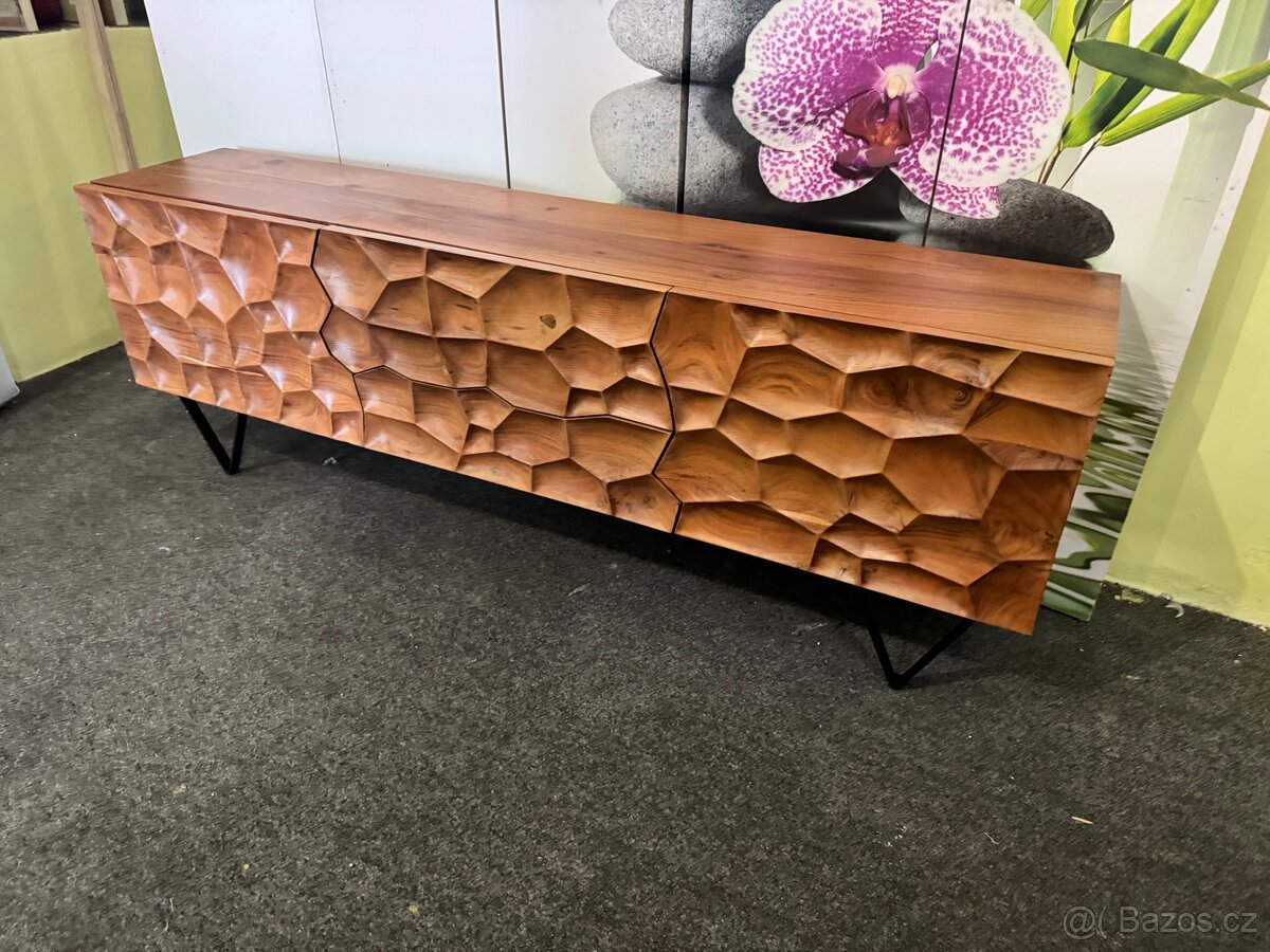 NOVÁ Luxusní 3d designová TV komoda Solu Akácie - 11