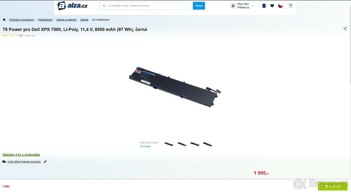 Dell XPS 7590 15.6" 4K (i7/32GB/2TB) + Nová baterie, SSD, - 11