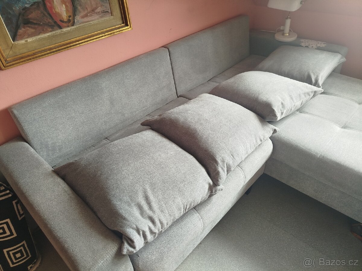 Rohová sedačka + taburet - 11