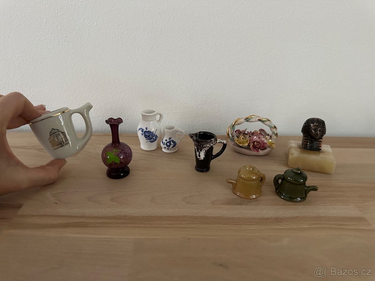 Retro miniatury + polička domeček. - 11