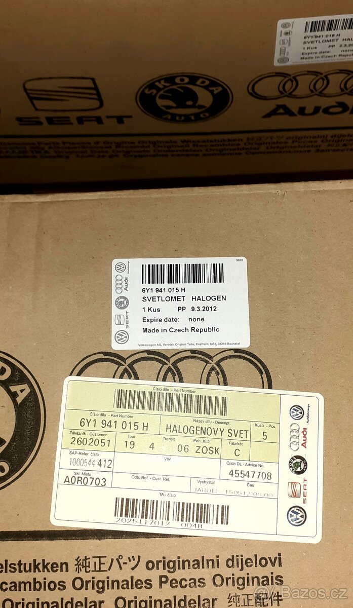 Světlo 2x - sada, na Š. Fabia 1, original Škoda, NOVÁ - 11