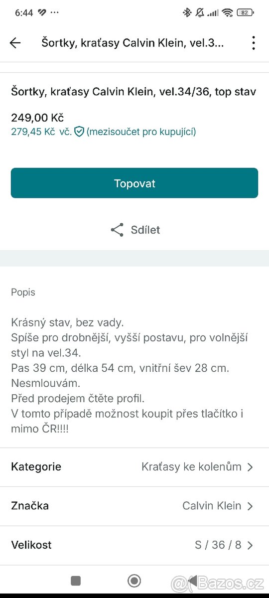 Šortky Calvin Klein, vel.36, top stav. - 11