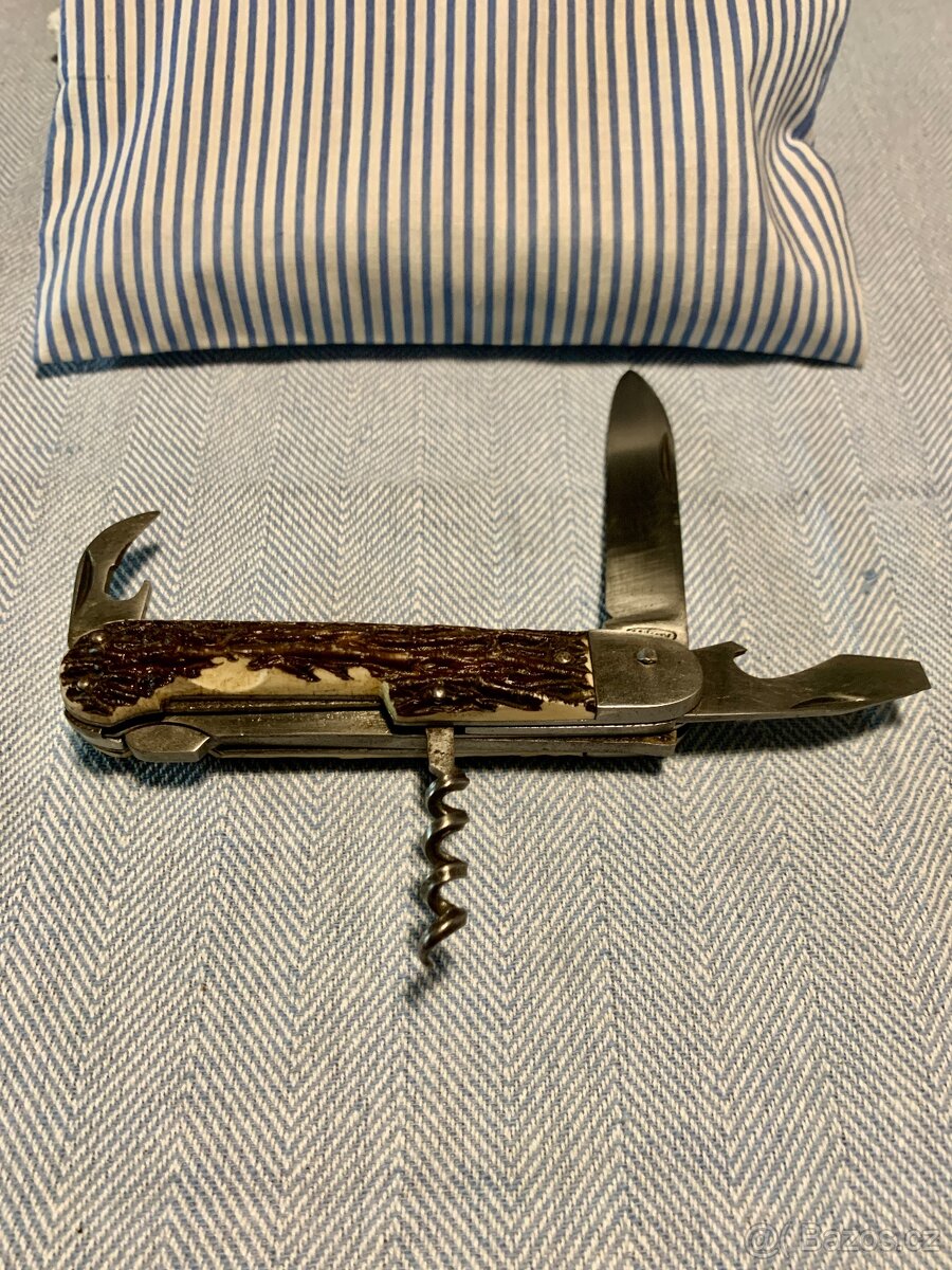 Mikov Fixír – lovecký kapesní nůž s vývrtkou, otvírákem .. - 11