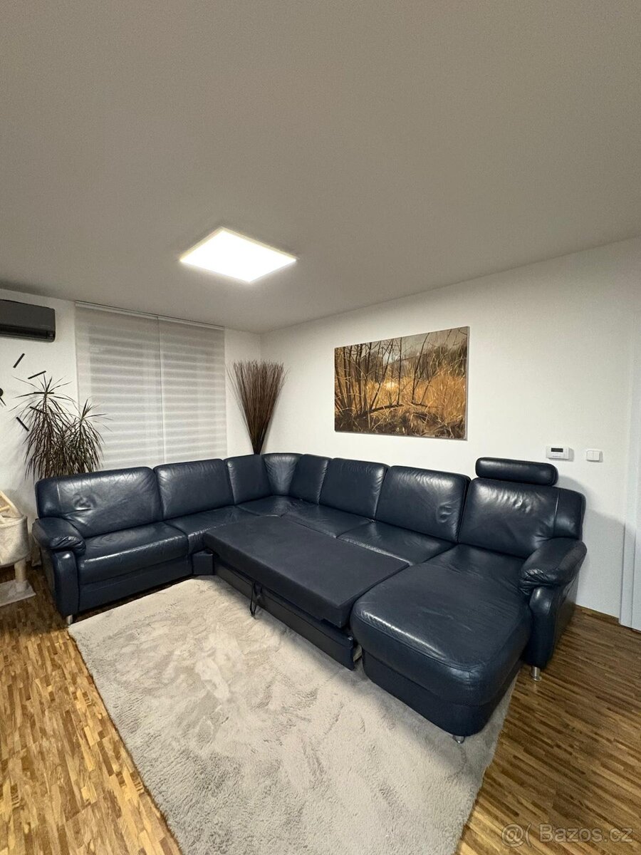 Kožená rozkládací sedačka - 11