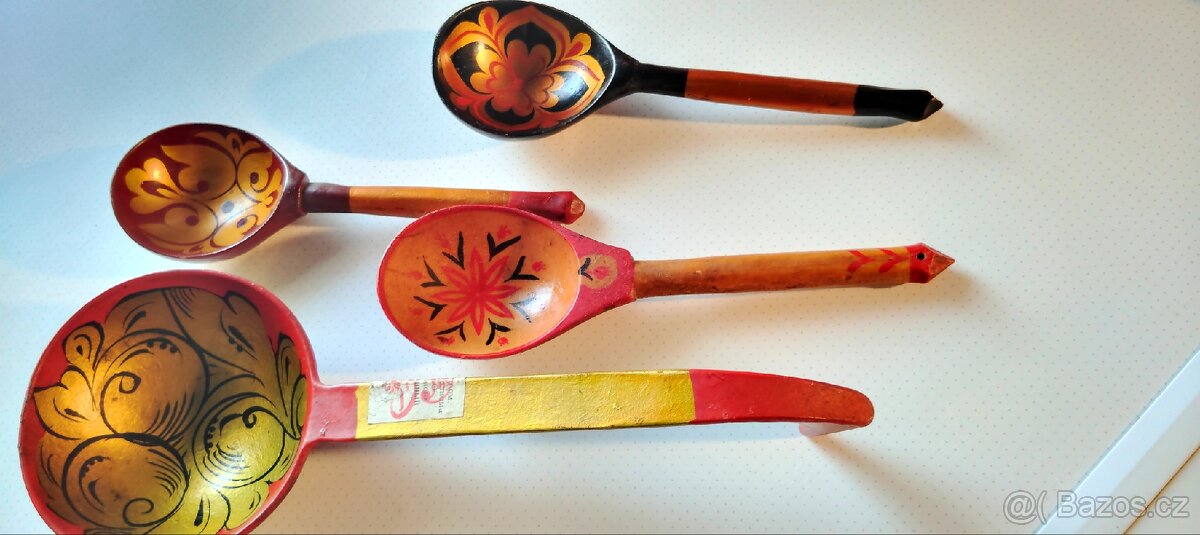 Dřevěné ručně malované lžíce SSSR - 11
