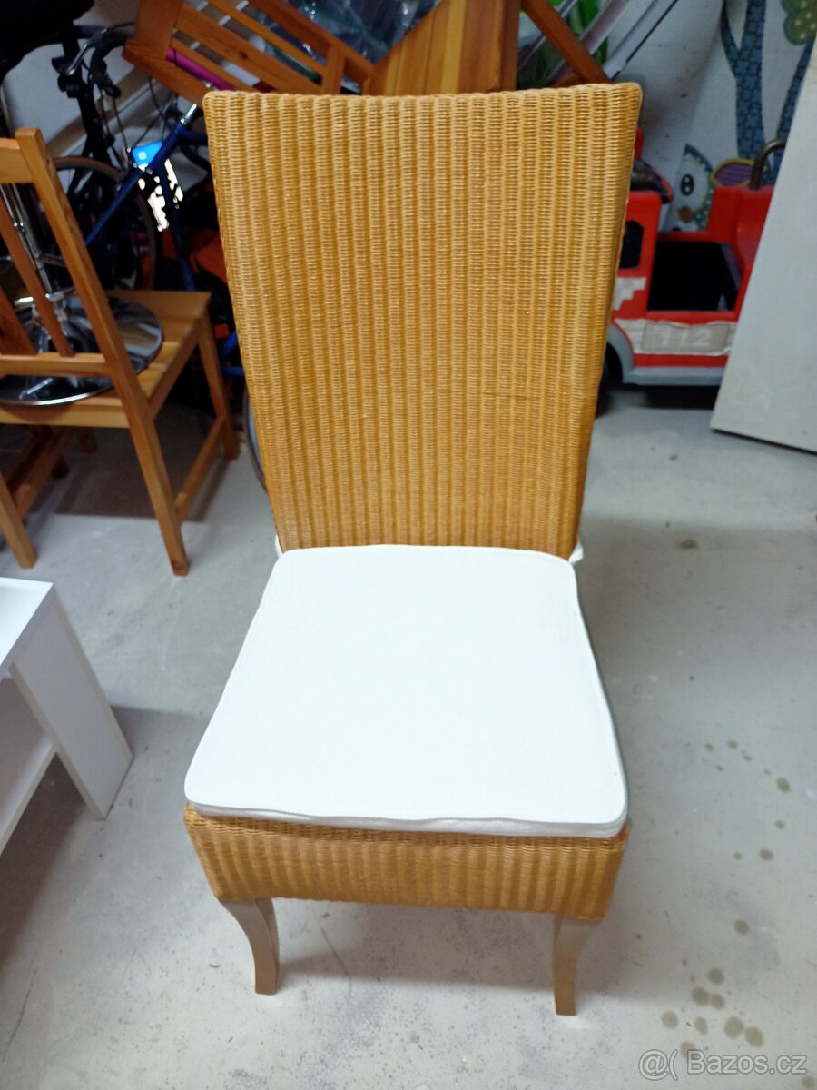 Prodám 4 x krásné vysoké ratanové židle s podsedáky - 11