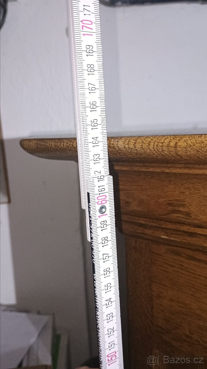 Rustikální policová dubová skříň š 213x v164x h49 cm - 11