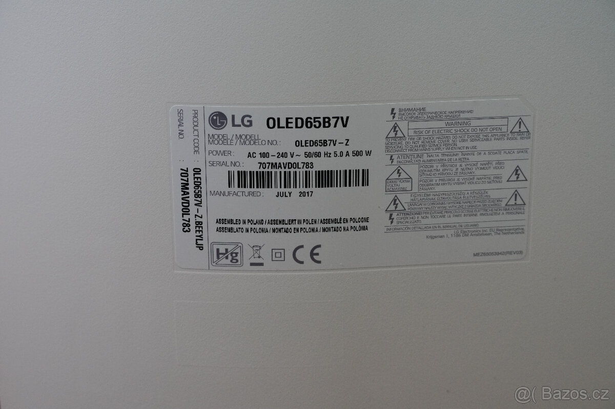 TV LG OLED65B7V - 11