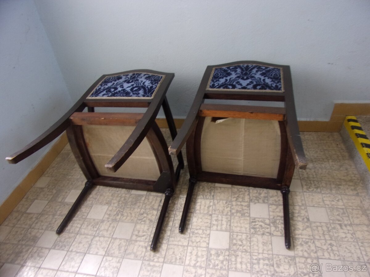 Starožitná křesílka 1. republika 2ks - 11