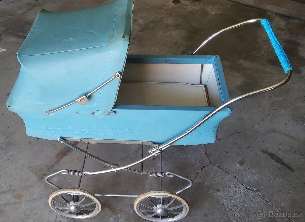 Starožitný kočár, retro kočárek; Stegner;sporták;pro panenky - 11
