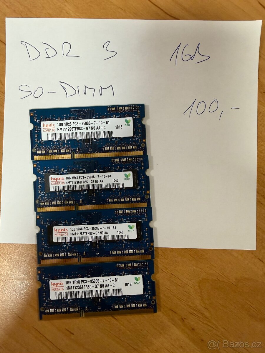 DDR, DDR2, DDR3, DDR4 paměti. SO-DIMM - 11