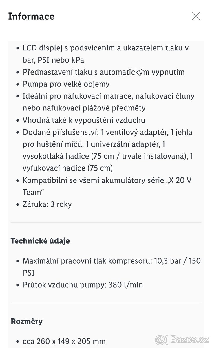 Aku kompresor Parkside s baterií ah4 a rychlo nabíječku - 11