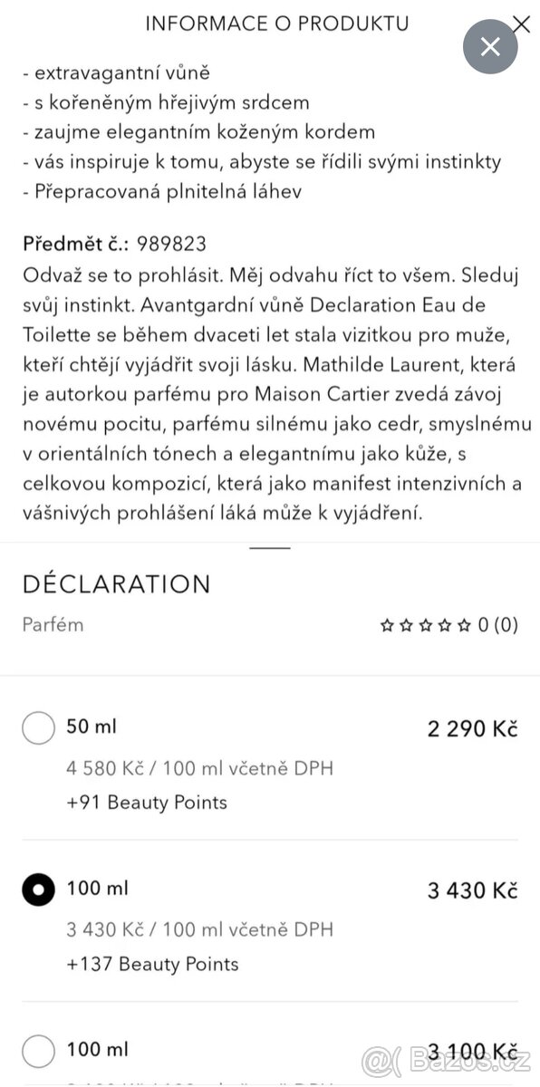 Pánský luxusní parfém Cartier ,, Declaration ,, . - 11