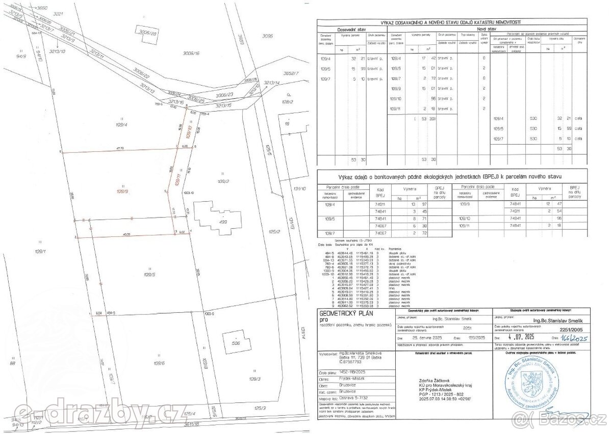 Pozemky pro výstavbu, zahrady, 11 054 m2, Bruzovice, okres F - 11