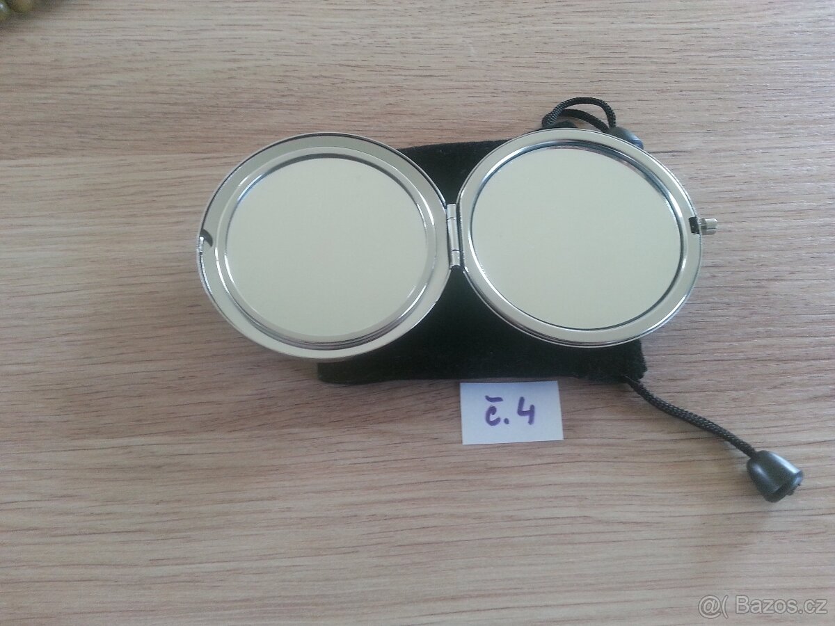 Bižuterie, prstýnek+náušnice, kapesní zrcátko,kožený náramek - 11