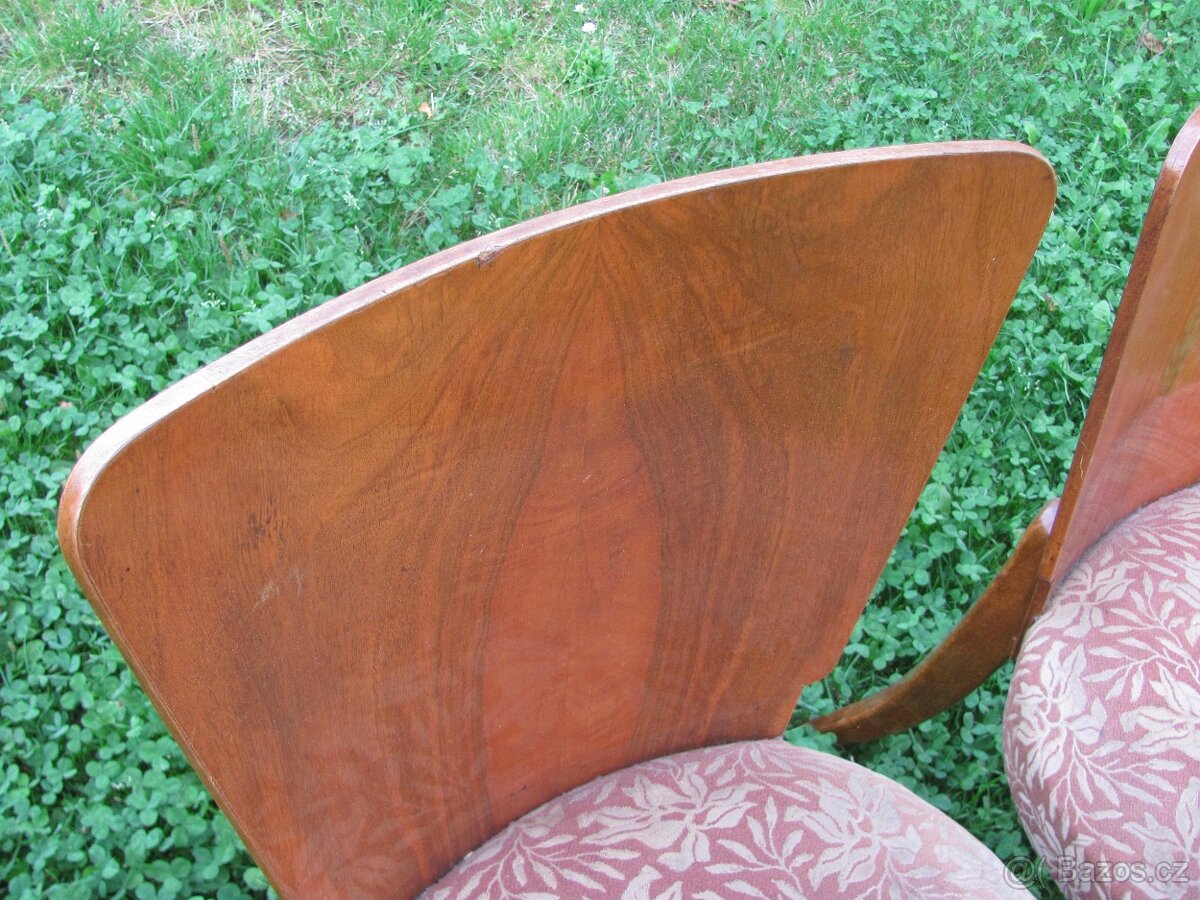 Židle lízátka / Halabala / 4ks / k renovaci - 11