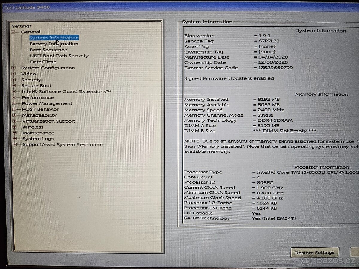 Notebook Dell Latitude 5400 (bez SSD) - 11