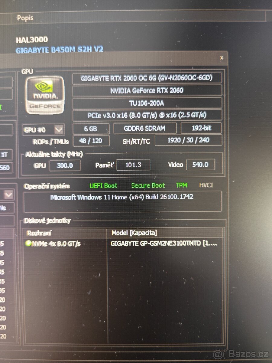 RGB HERNÍ RYZEN 5 RTX 2060 6GB 1TB M.2 16GB WIN11 - 11