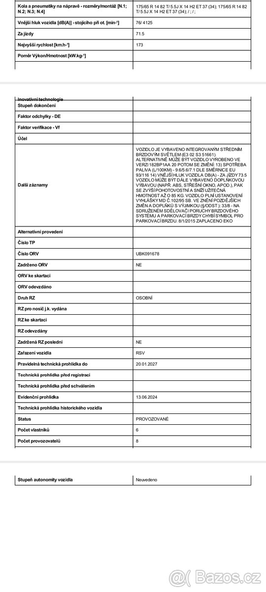 Prodám osobní automobil Fiat - 11