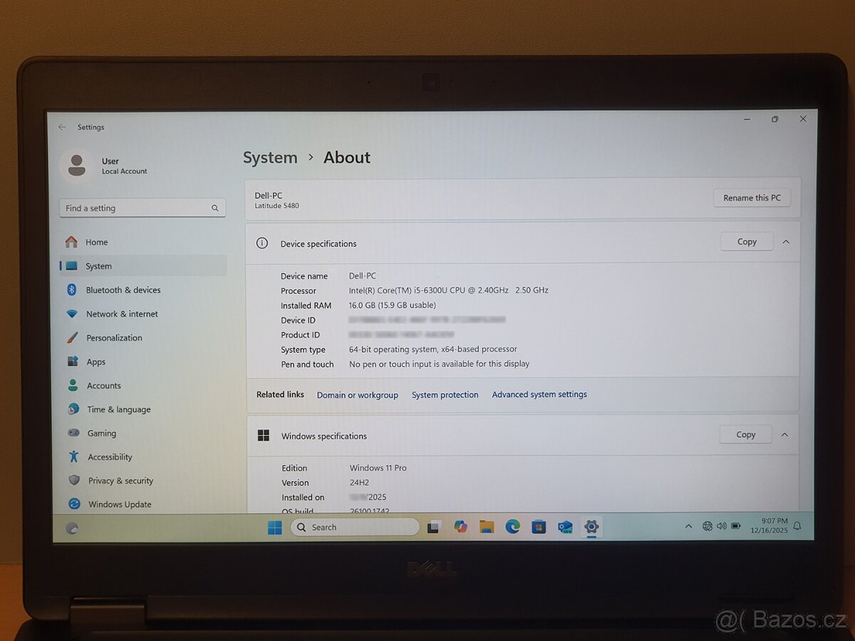Dell Latitude 5480 - i5 2,4 GHz / 16 GB / 256 GB - 11