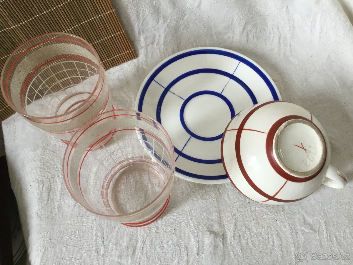 keramicky hrnek art deco, misa, sklenice - 11