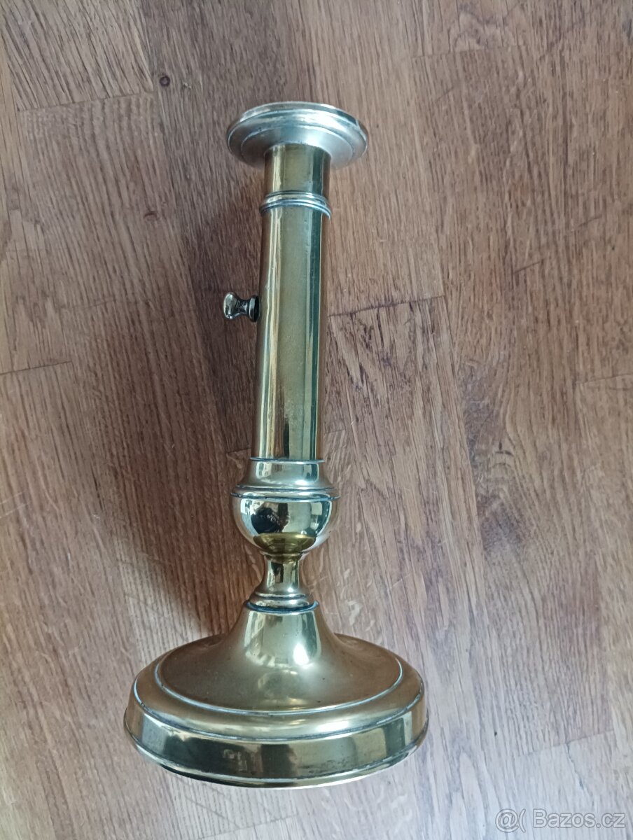 MOSAZNÝ EMPÍROVÝ SVÍCEN BIEDERMEIER Z 19. STOLETÍ Z FRANCIE - 11