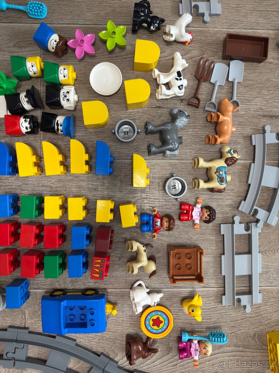 LEGO DUPLO – vlak, koleje, výhybky, kostky, farma, zvířata - 11