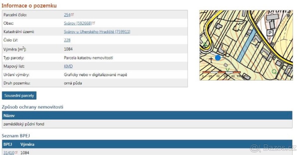 Pozemek k prodeji Svárov u UH - 1084m2 - 11