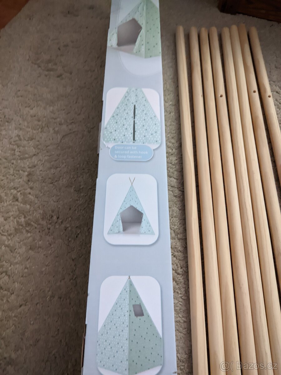 Dětské bavlněné teepee s podlážkou, výška 162cm - 11
