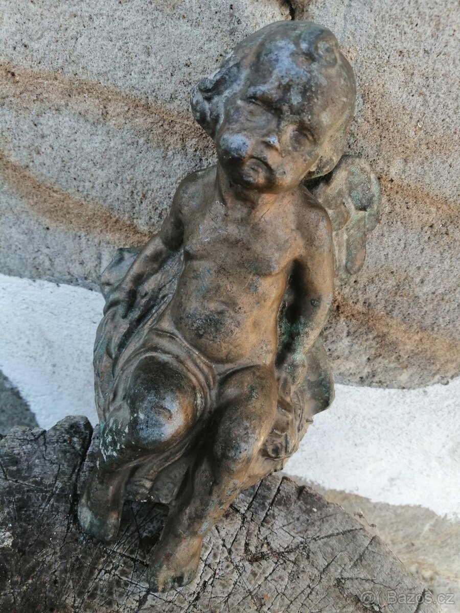 Mosazný andílek s patinou - 11