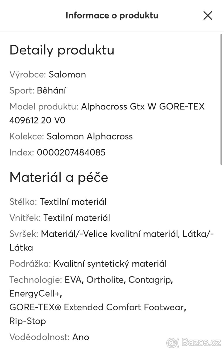 Běžecké boty Salomon Alphacross vel. 37 a 1/3 Gtx W GORE-TEX - 11