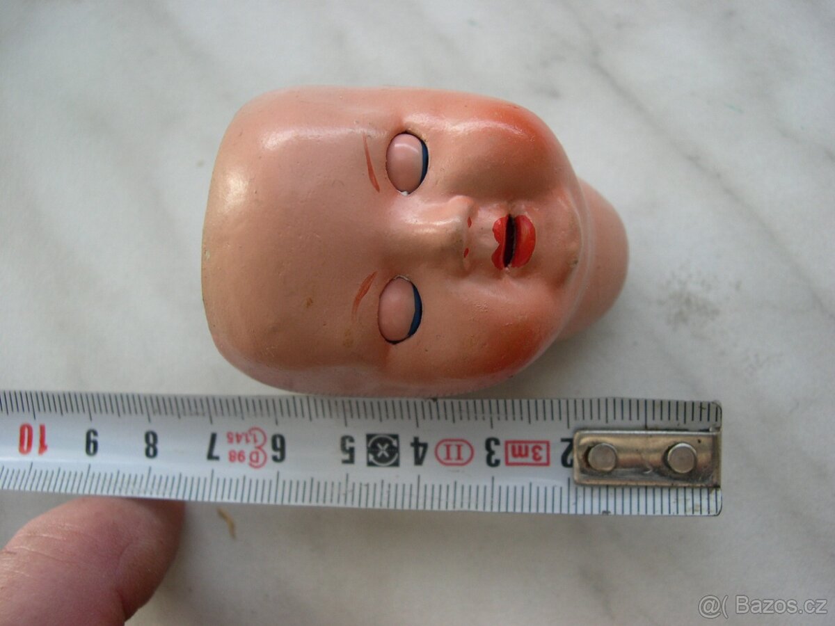 starožitná hlavička mrkací panenky, trup - 11