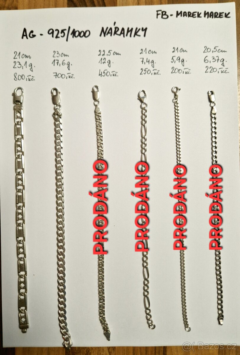 ⭐ Prodám stříbrné šperky 925/1000 – více kusů, různé druhy ⭐ - 11