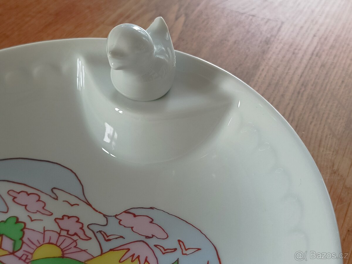 RUČNĚ MALOVANÝ DĚTSKÝ PORCELÁNOVÝ TERMOTALÍŘ LIMOGES FRANCIE - 11