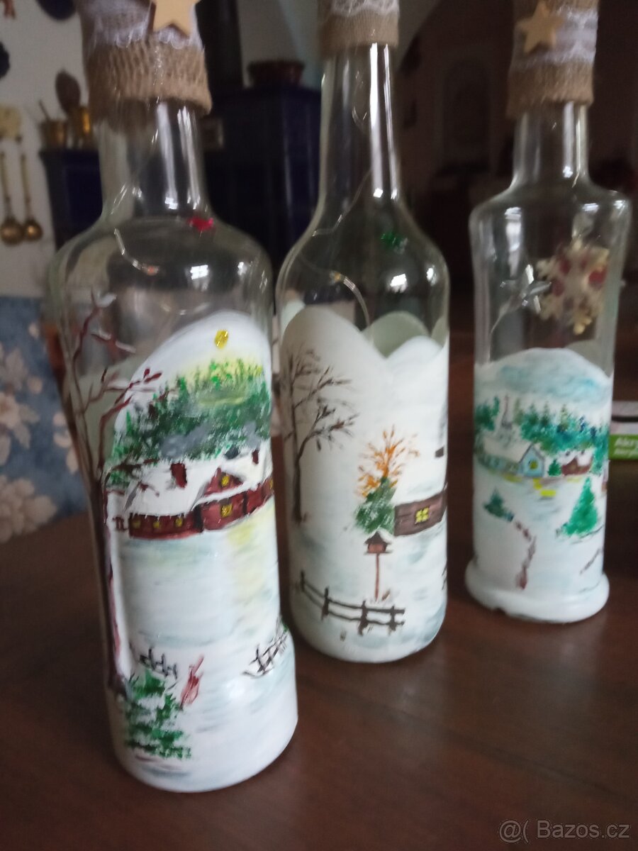 Ručně malované svítící láhve - 11
