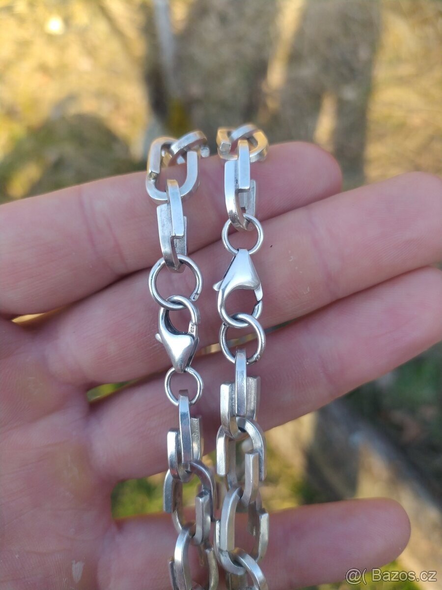 Stříbrný řetízek a náramek - ruční práce - PC 15 000CZ - 11