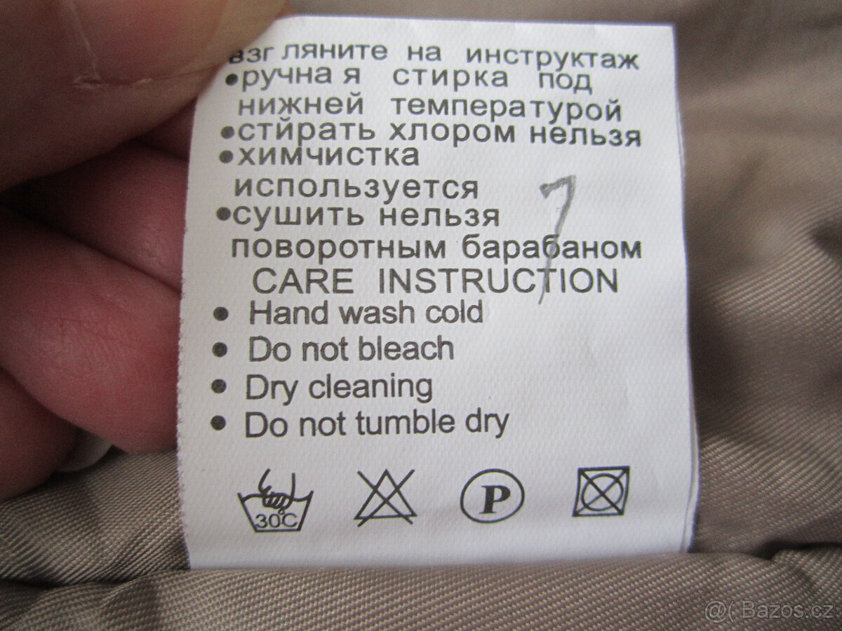 Zimní béžový kabát, zdobený, M/L, výborný stav - 11