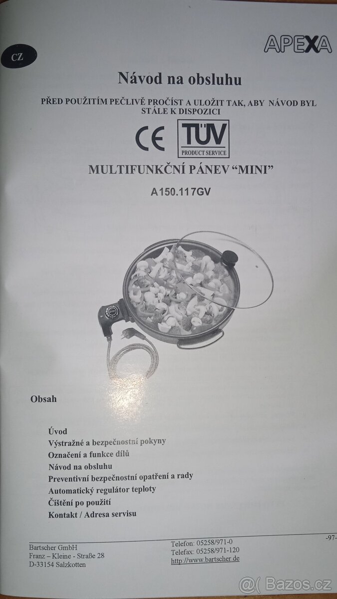 Elektrická multifunkční pánev zn. Apexa - 11