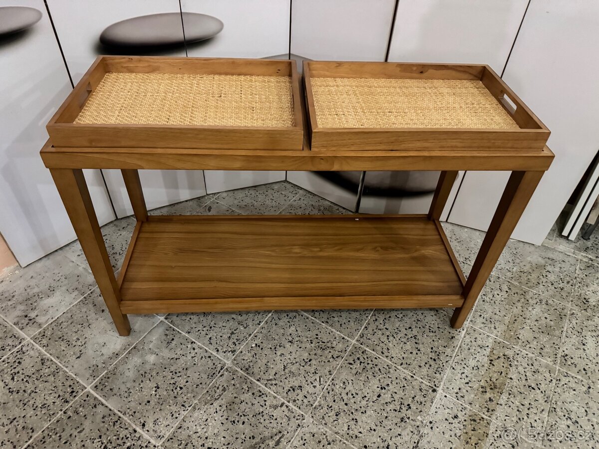 Krásný NOVÝ Dřevěný konzolový-servírovací stůl - 11