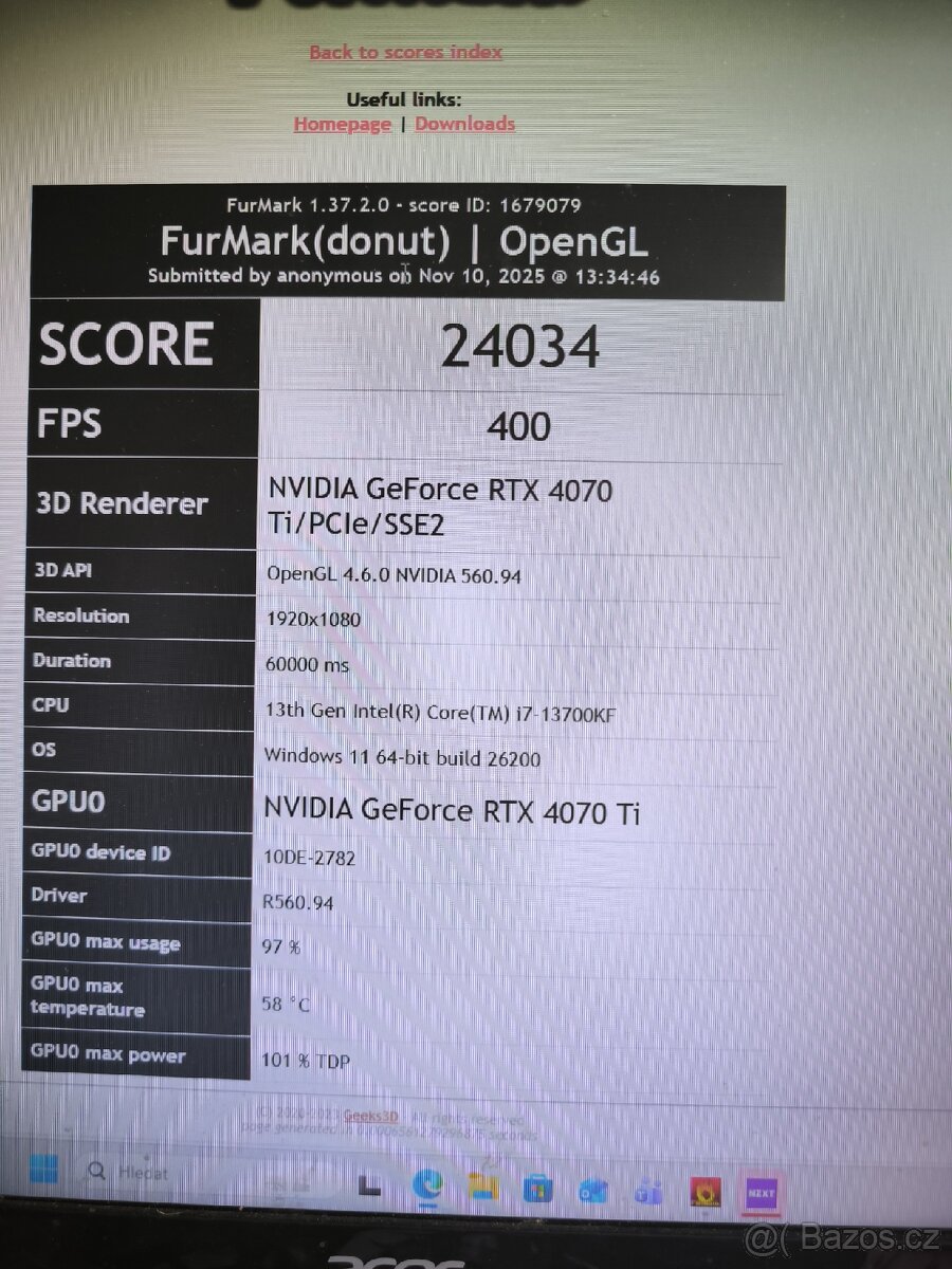 HERNÍ PC I7 13700KF RTX 4070 Ti 12GB 32GB DDR5 AORUS ZÁRUKA - 11