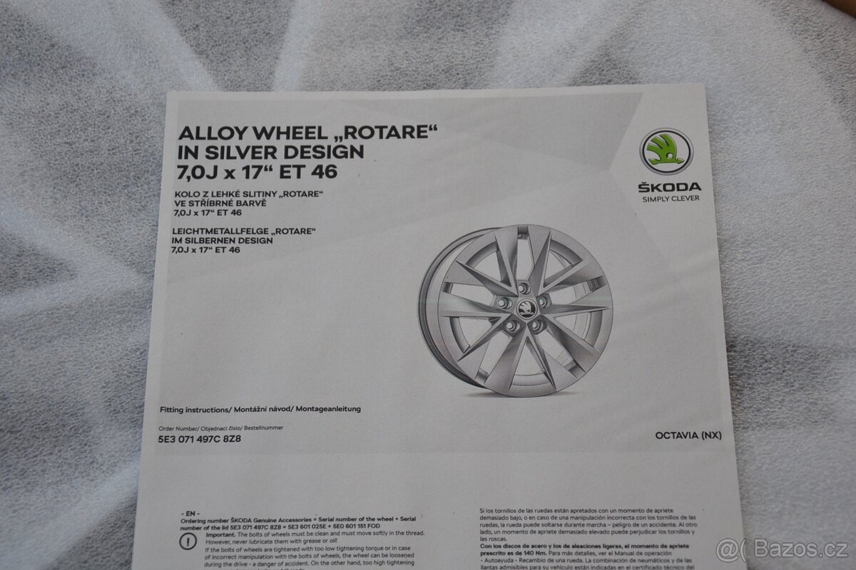 Škoda Octavia IV- 17 NOVÉ orig.ALU disky 7x17,5x112 - 11