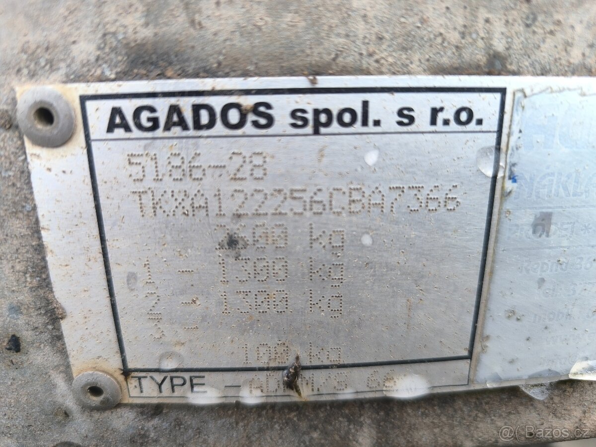 Přívěs Agados Adam S, 2600kg,sklopný+nájezdy. - 11