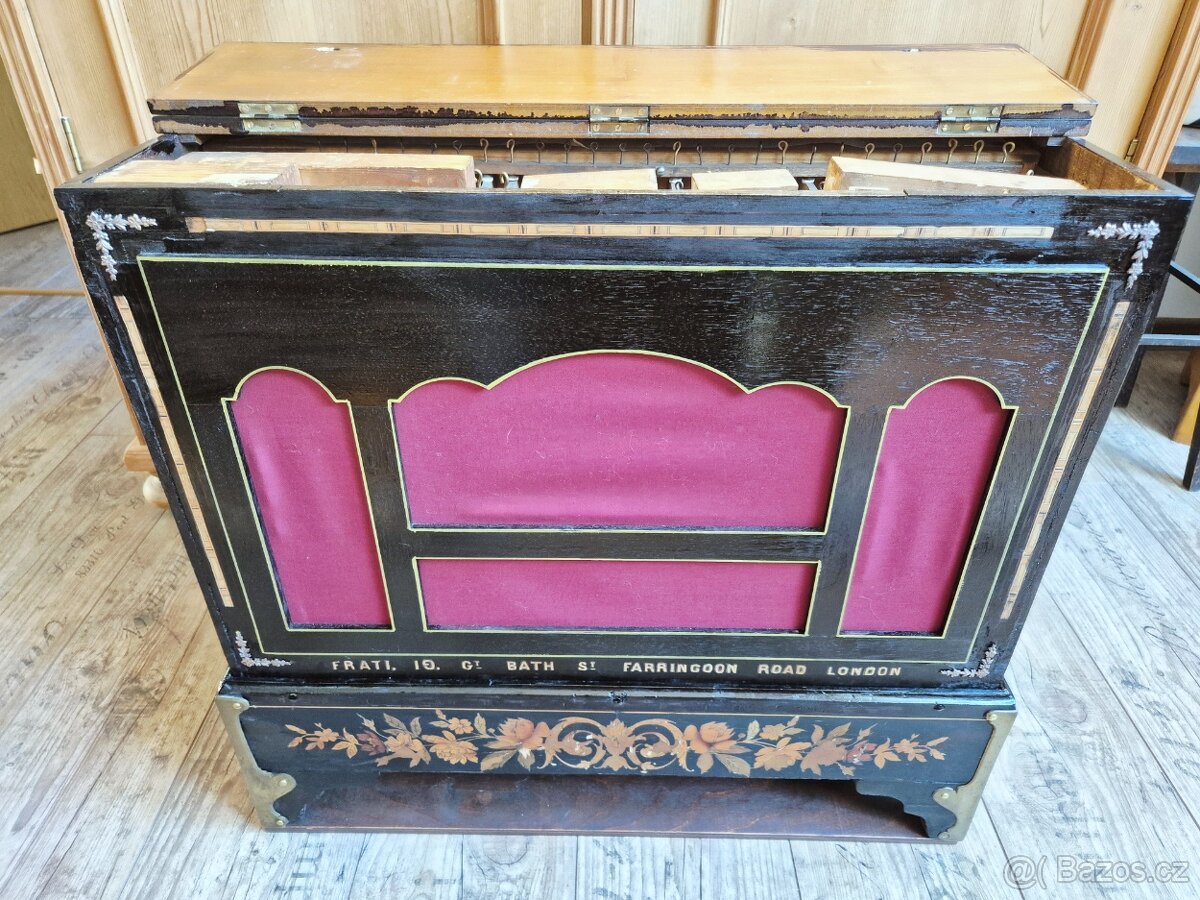 Velký starožitný píšťalový flašinet FRATI & Co., 1900 - 11