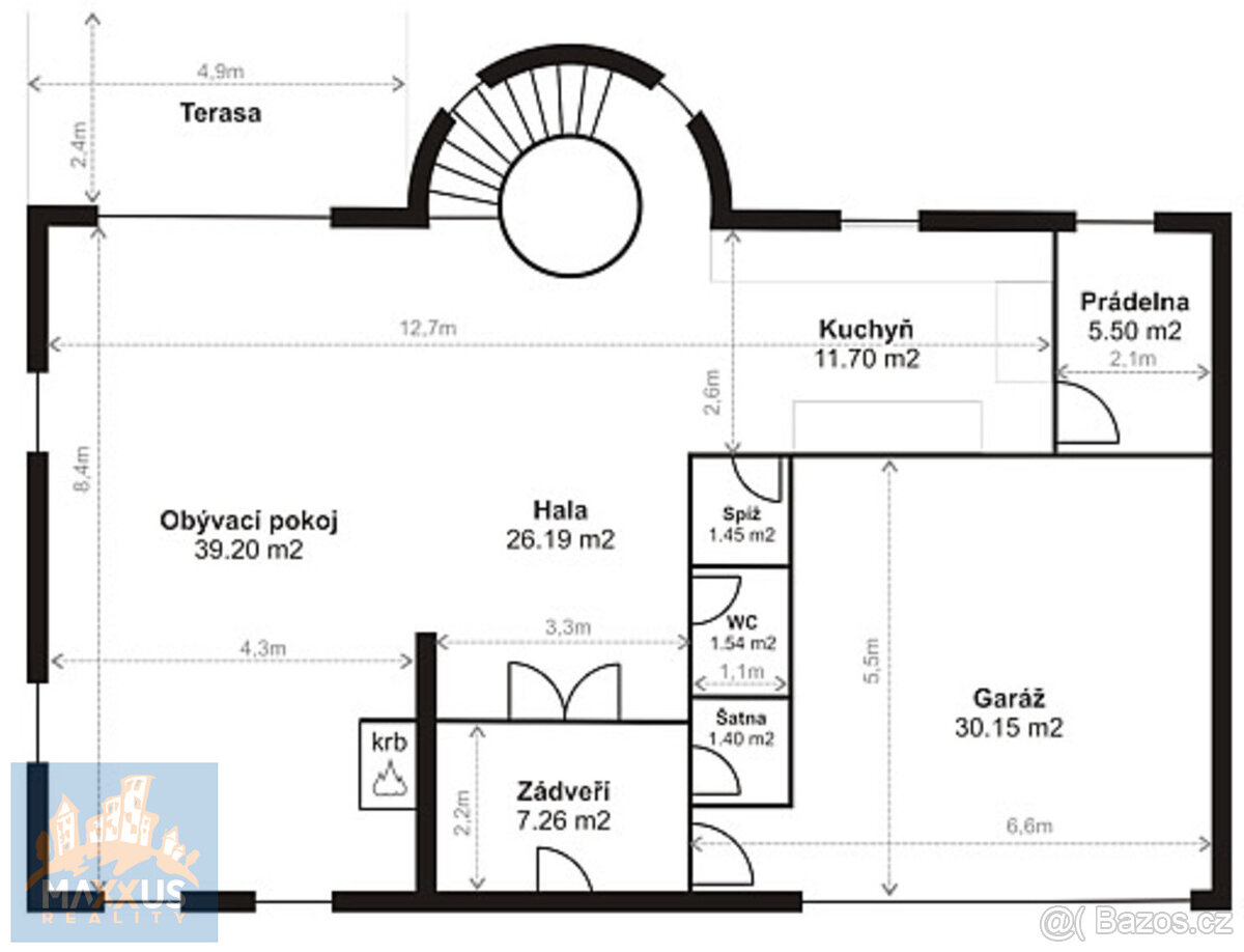 Pronájem luxusní vily 5+1/T (243 m2), zahrada (382 m2), bazé - 11