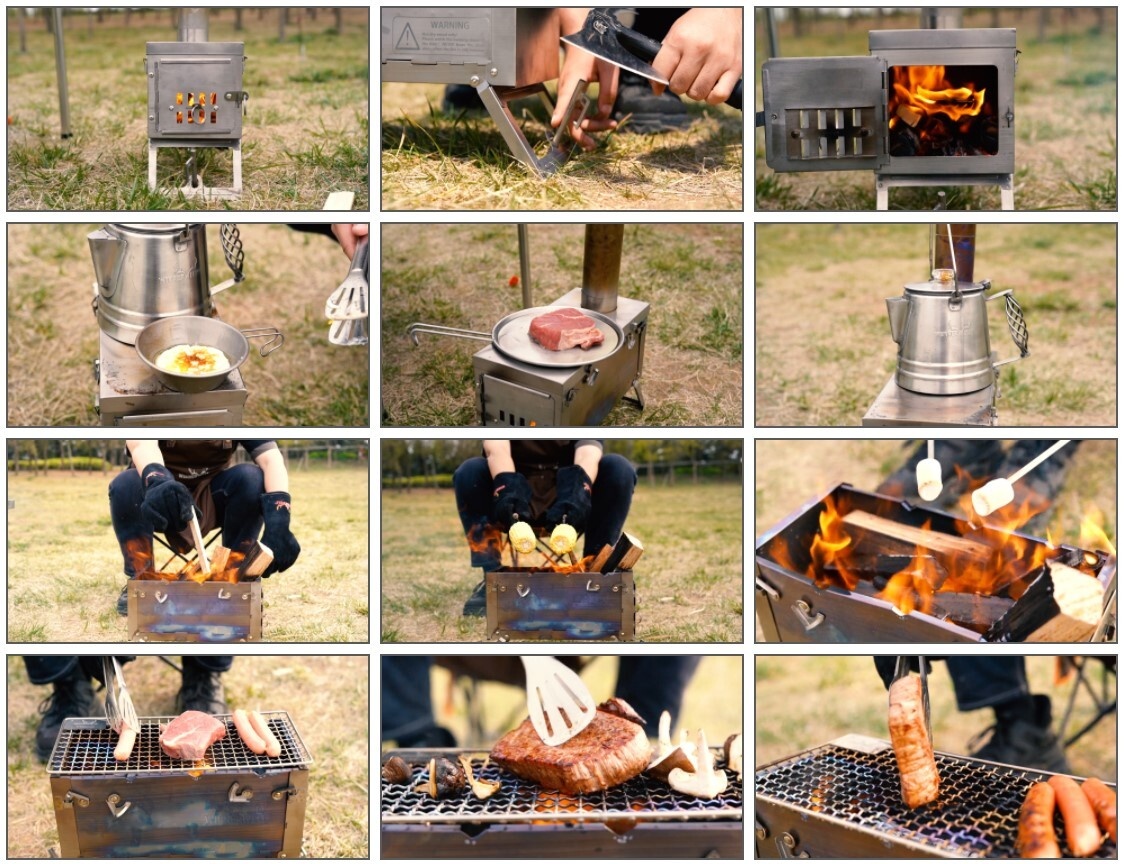 WINNERWELL®Outdoor Přenosná Kamna FASTFOLD 0.9KG TITANOVÉ - 11