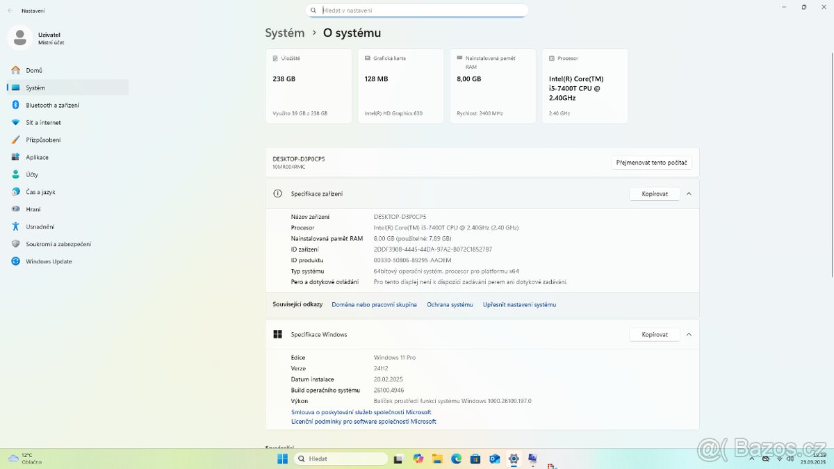 Lenovo ThinkCentre M710q Tiny Win11/256GB SSD/16GB RAM REPAS - 11